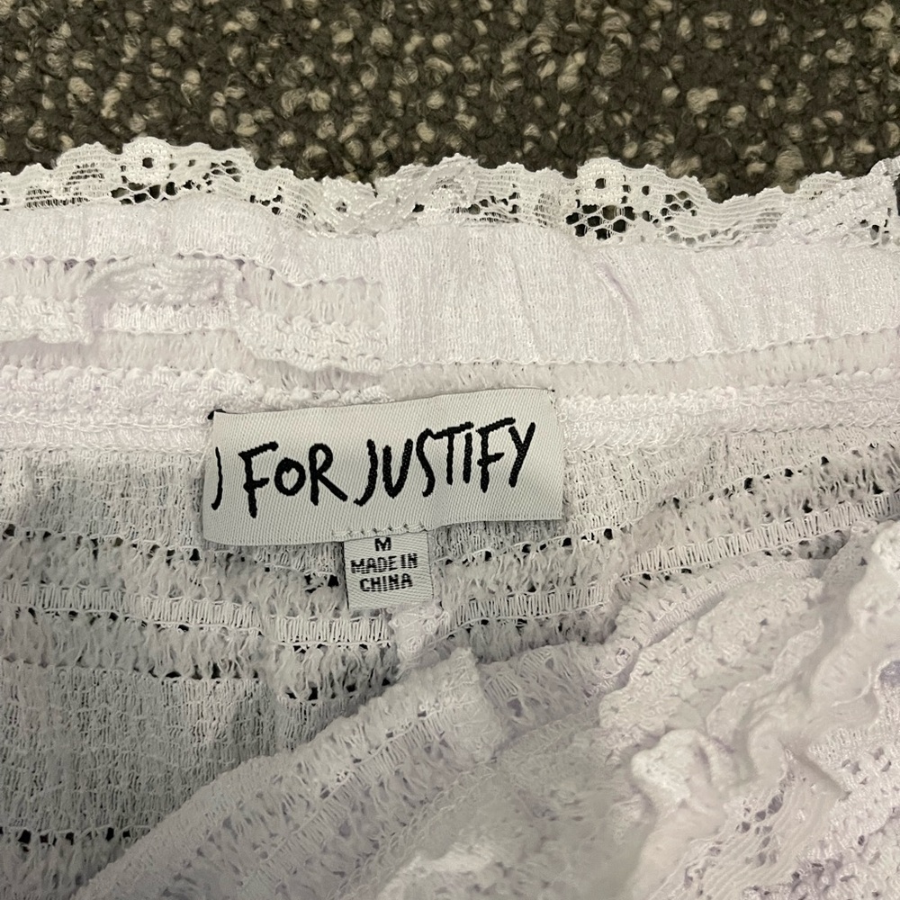 J For Justify White Lace Hot Shorts - Picture 4 of 7